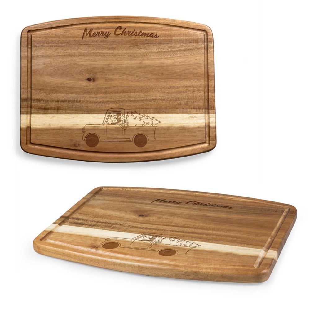 Mickey Mouse ''Merry Christmas'' Ovale Acacia Wood Cutting Board by Picnic Time