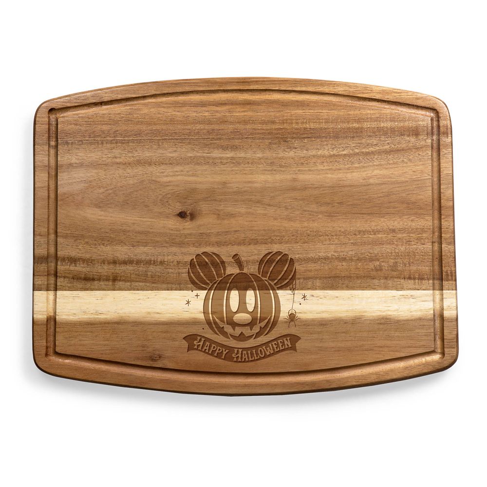 Mickey Mouse Jack-o'-Lantern Halloween Ovale Acacia Wood Cutting Board by Picnic Time