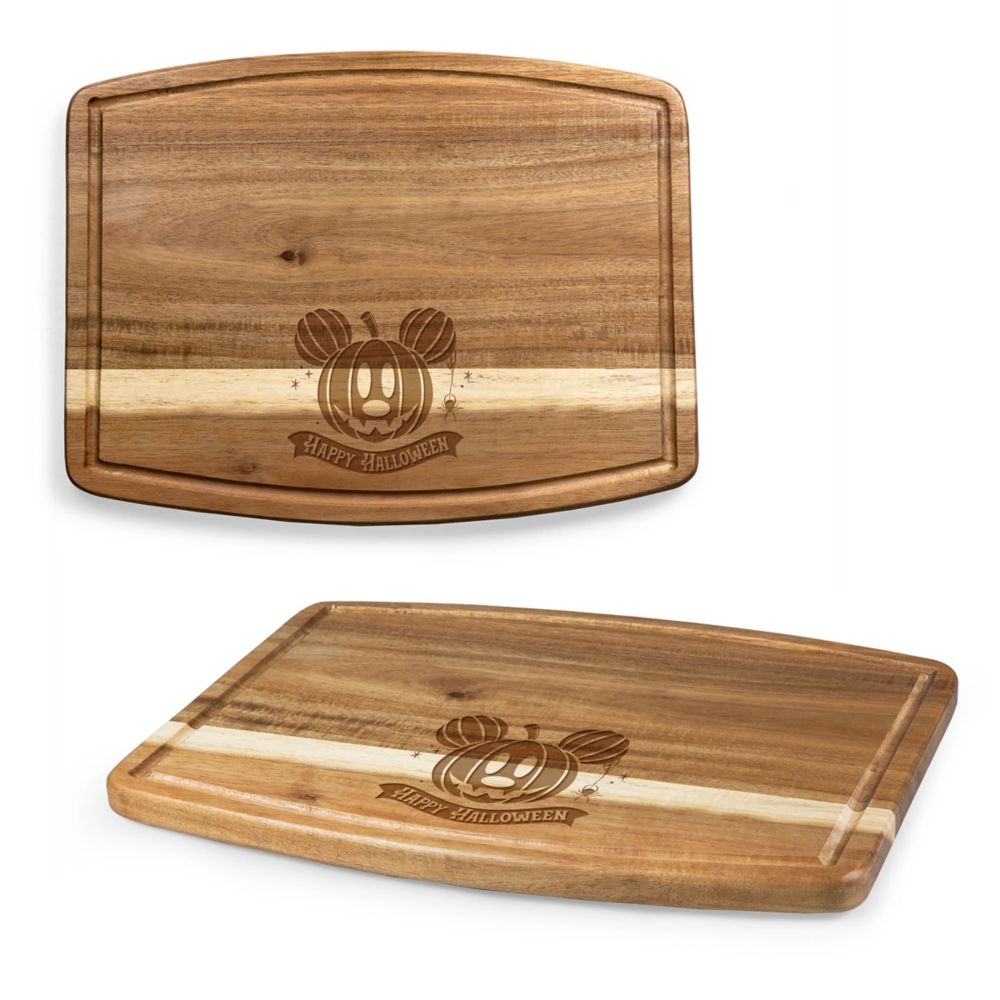 Mickey Mouse Jack-o'-Lantern Halloween Ovale Acacia Wood Cutting Board by Picnic Time