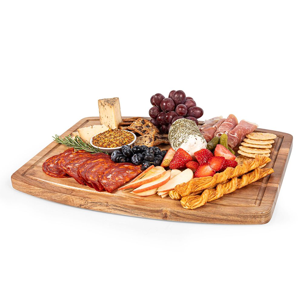 Mickey and Minnie Mouse Thanksgiving Ovale Acacia Wood Cutting Board by Picnic Time