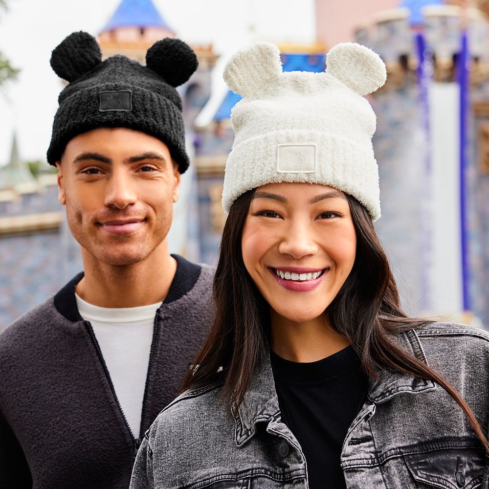 Mickey Mouse Beanie Hat for Adults by Barefoot Dreams &ndash; Cream