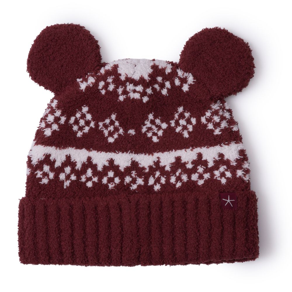 Mickey Mouse Fair Isle Ear Hat Beanie for Adults by Barefoot Dreams