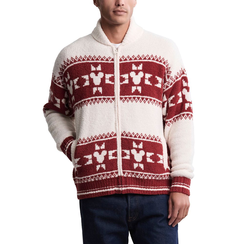 Mickey Mouse Fair Isle Zip Sweater for Adults by Barefoot Dreams