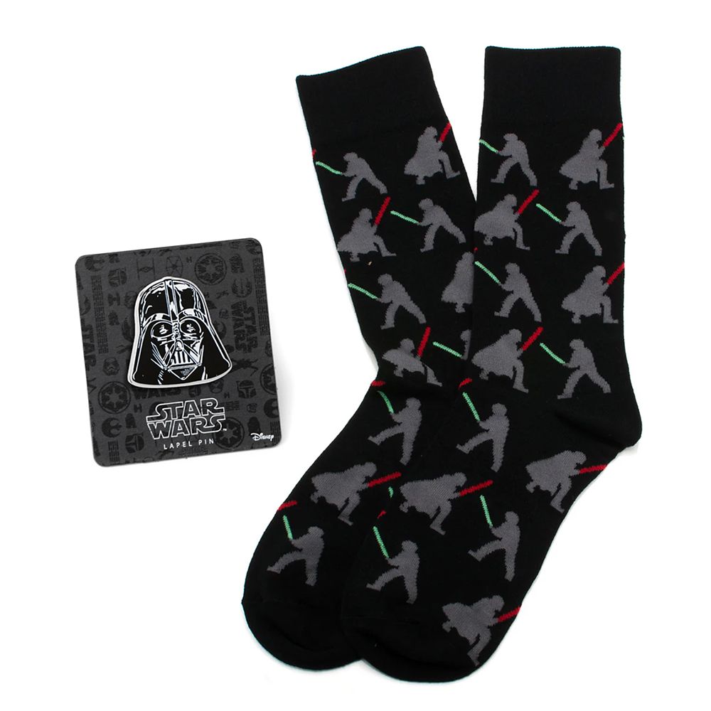 Darth Vader and Luke Skywalker LIGHTSABER Battle Black Socks Gift Set for Adults Star Wars Official shopDisney