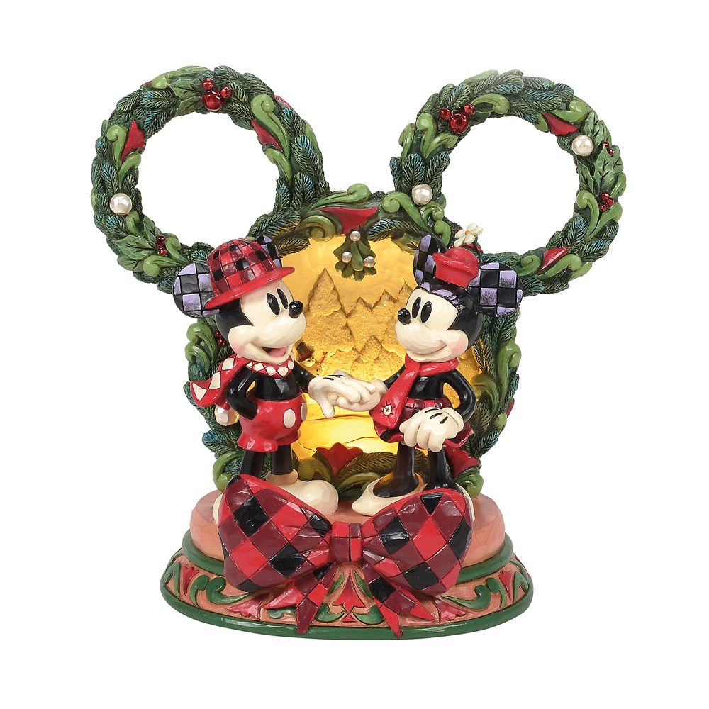 Mickey and Minnie Mouse Magical Winter Moments Light-Up Figure by Jim Shore Official shopDisney