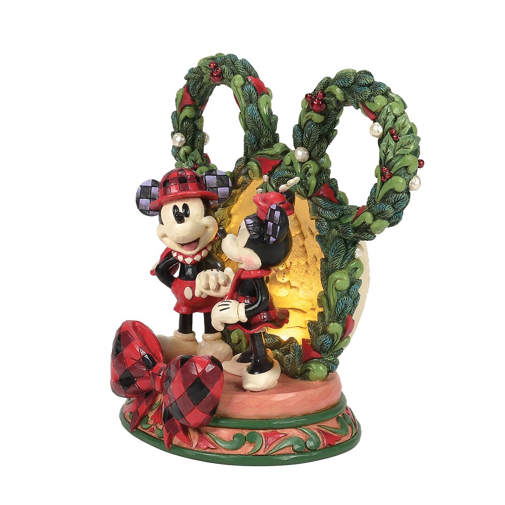 Mickey and Minnie Mouse ''Magical Winter Moments'' Light-Up Figure by Jim Shore