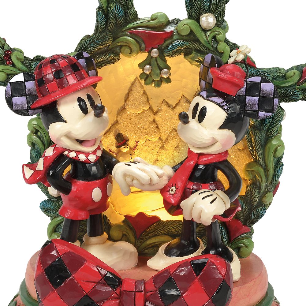 Mickey and Minnie Mouse ''Magical Winter Moments'' Light-Up Figure by Jim Shore
