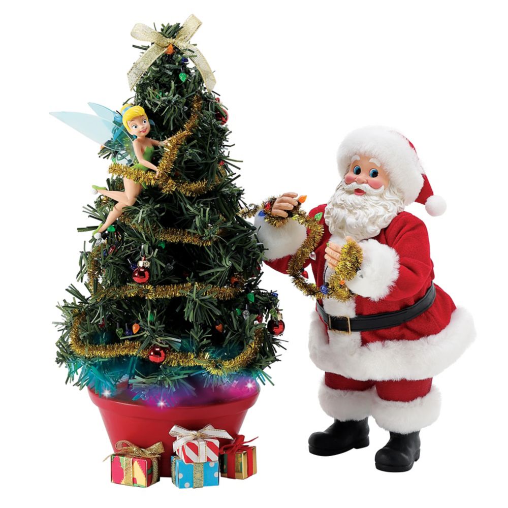Tinker Bell and Santa Claus A Little Bit of Pixie Dust Light-Up Figure by Department 56 Official shopDisney