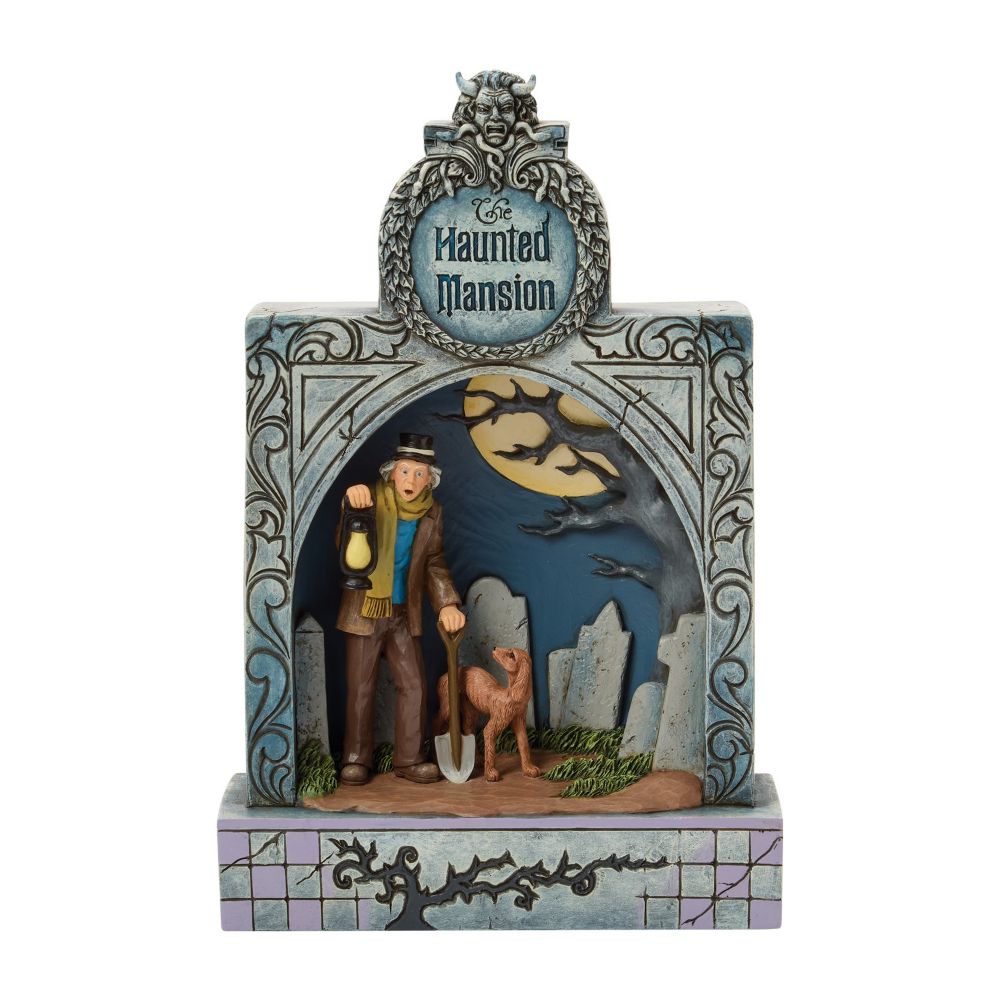 Caretaker and Dog ''Ghostly Graveyard Guardian'' Light-Up and Sound Figure by Jim Shore &ndash; The Haunted Mansion