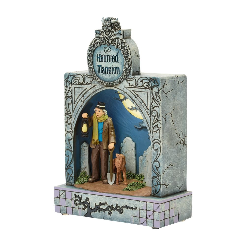 Caretaker and Dog ''Ghostly Graveyard Guardian'' Light-Up and Sound Figure by Jim Shore &ndash; The Haunted Mansion