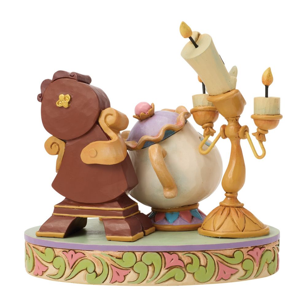 Mrs. Potts Chip Lumiere and Cogsworth ''The Heart of the Castle'' Figure by Jim Shore - Beauty and the Beast
