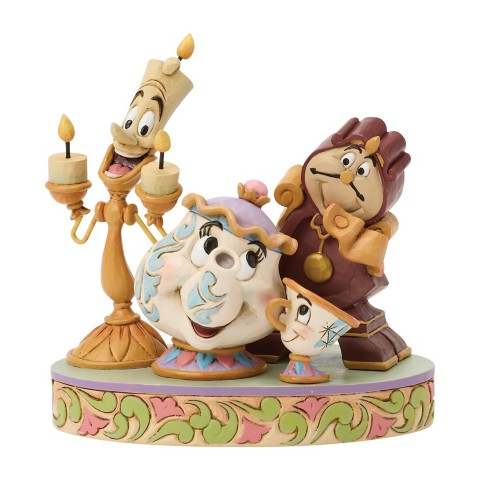 Фигурки Jim Shore Mrs. Potts, Chip, Lumiere, and Cogsworth ''The Heart of the Castle'' Figure by Jim Shore – Beauty and the Beast