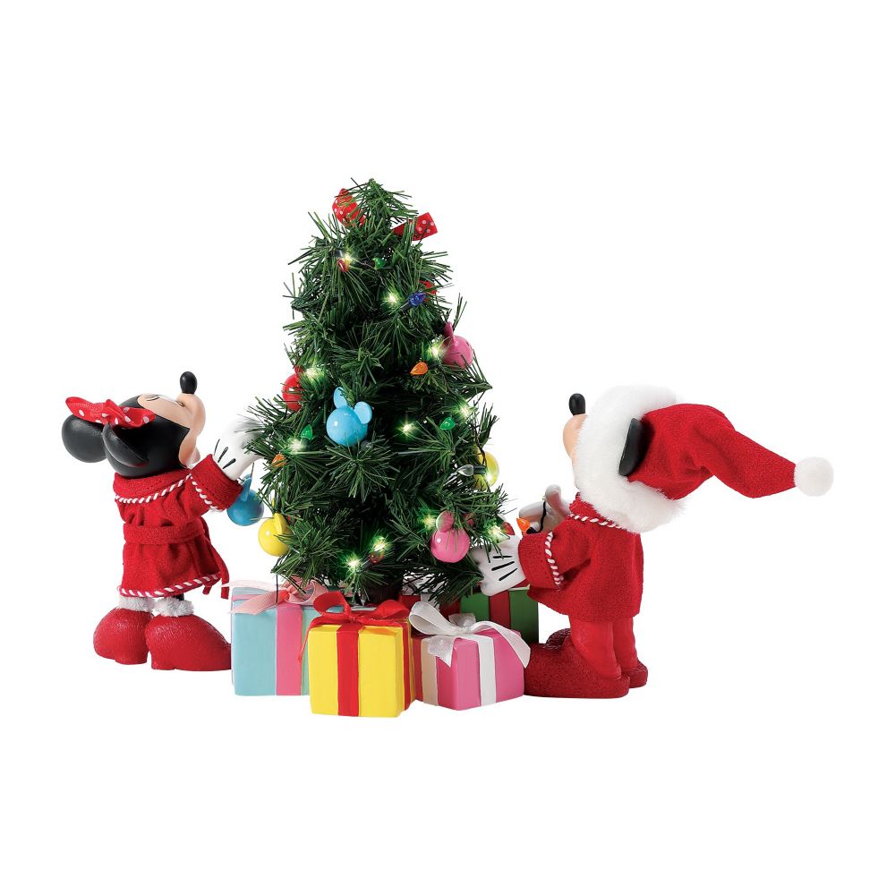Mickey and Minnie Mouse ''Decorations'' Lighted Holiday Figure Set by Department 56 Possible Dreams