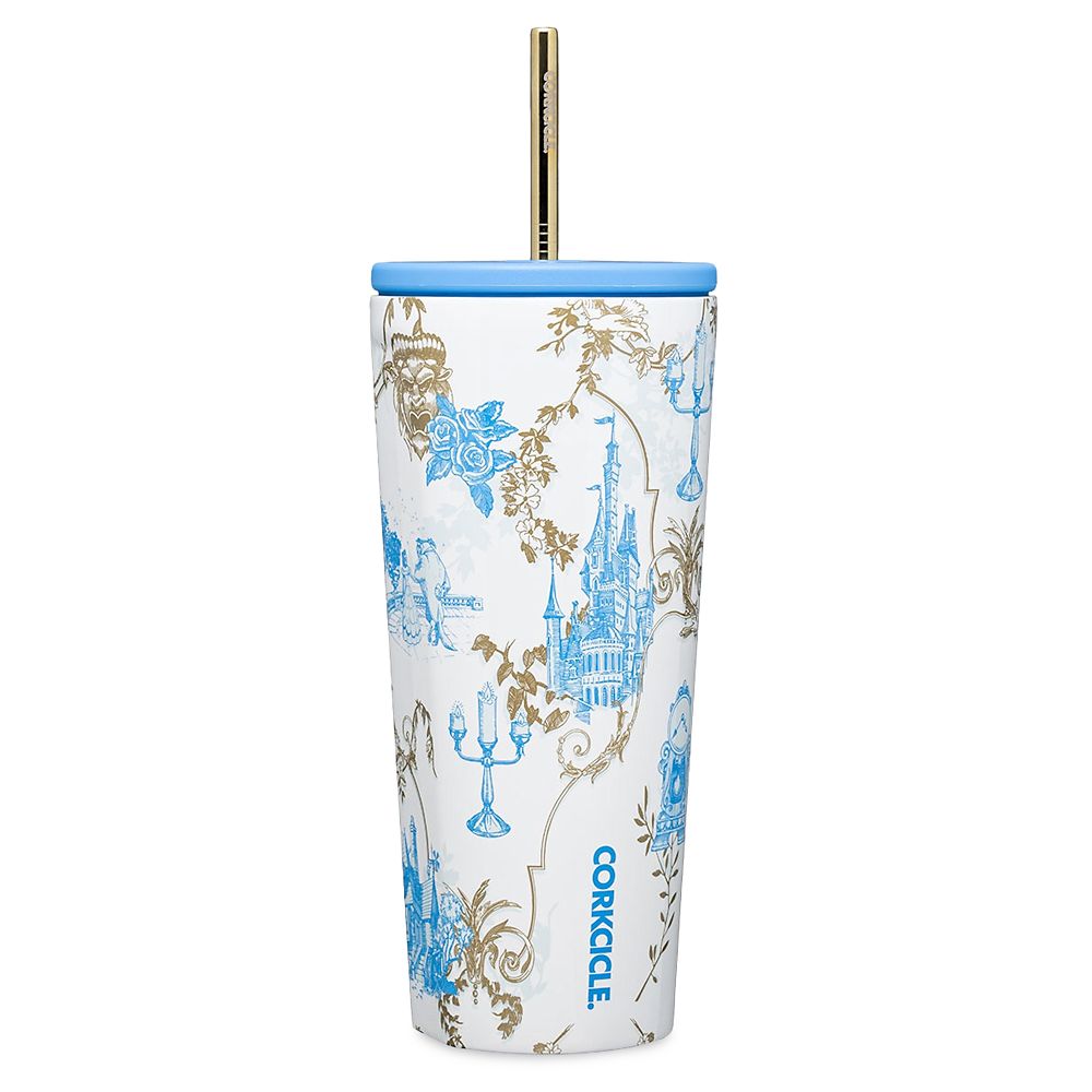 Beauty and the Beast Stainless Steel Tumbler with Straw by Corkcicle