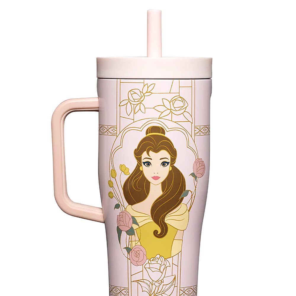 Belle Stainless Steel Cruiser Cup with Straw by Corkcicle Beauty and the Beast Official shopDisney
