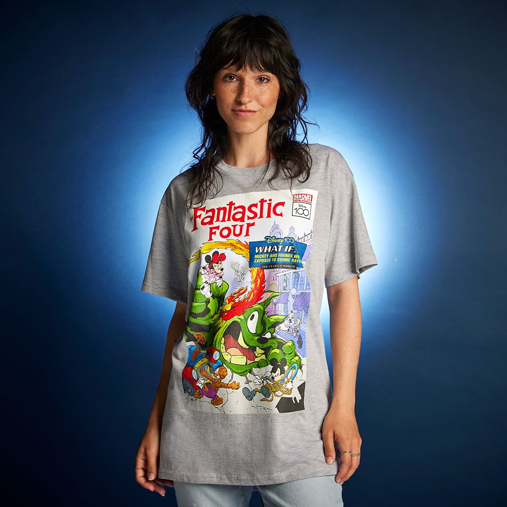 Mickey Mouse and Friends &ndash; Fantastic Four Comic T-Shirt for Adults &ndash; Disney100