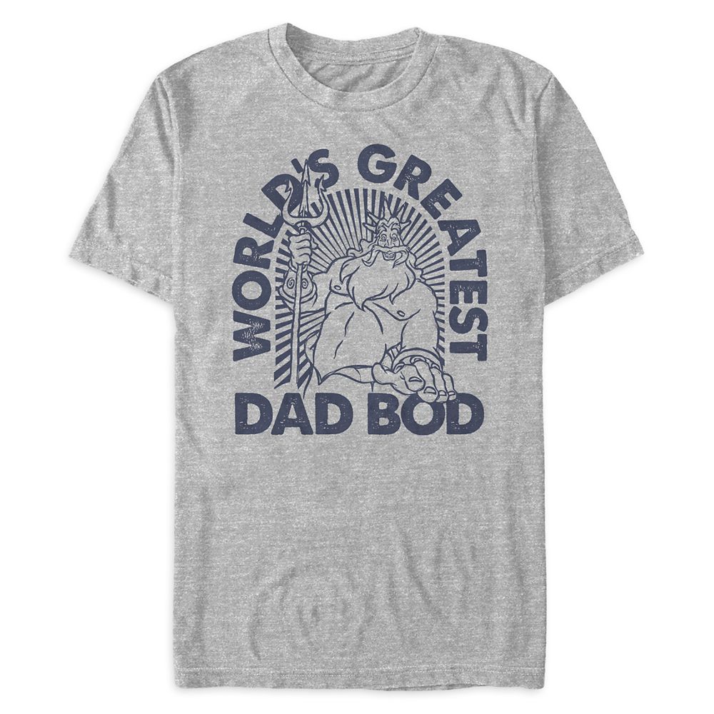 King Triton ''World's Greatest Dad Bod'' Heathered T-Shirt for Men – The Little Mermaid