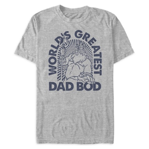 Мужские футболки Disney King Triton ''World's Greatest Dad Bod'' Heathered T-Shirt for Men – The Little Mermaid