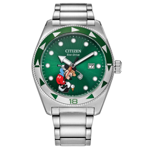 Citizen Mickey Mouse Golf Stainless Steel Eco-Drive Watch for Adults by