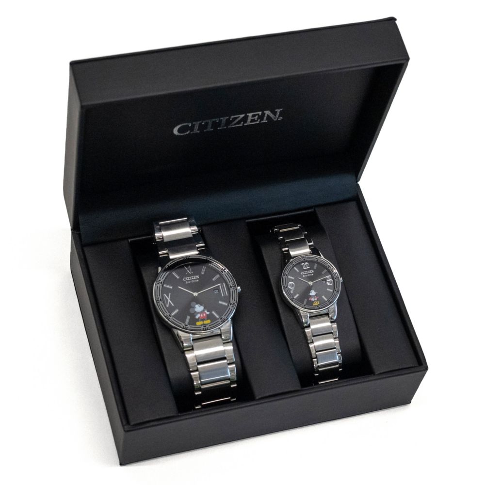 Mickey Mouse and Minnie Mouse Art Deco Watch Set by Citizen