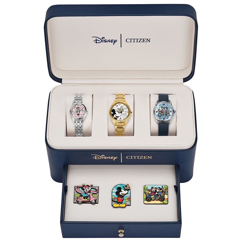 Mickey and Minnie Mouse Watch and Pin Set for Women by Citizen &ndash; Limited Edition