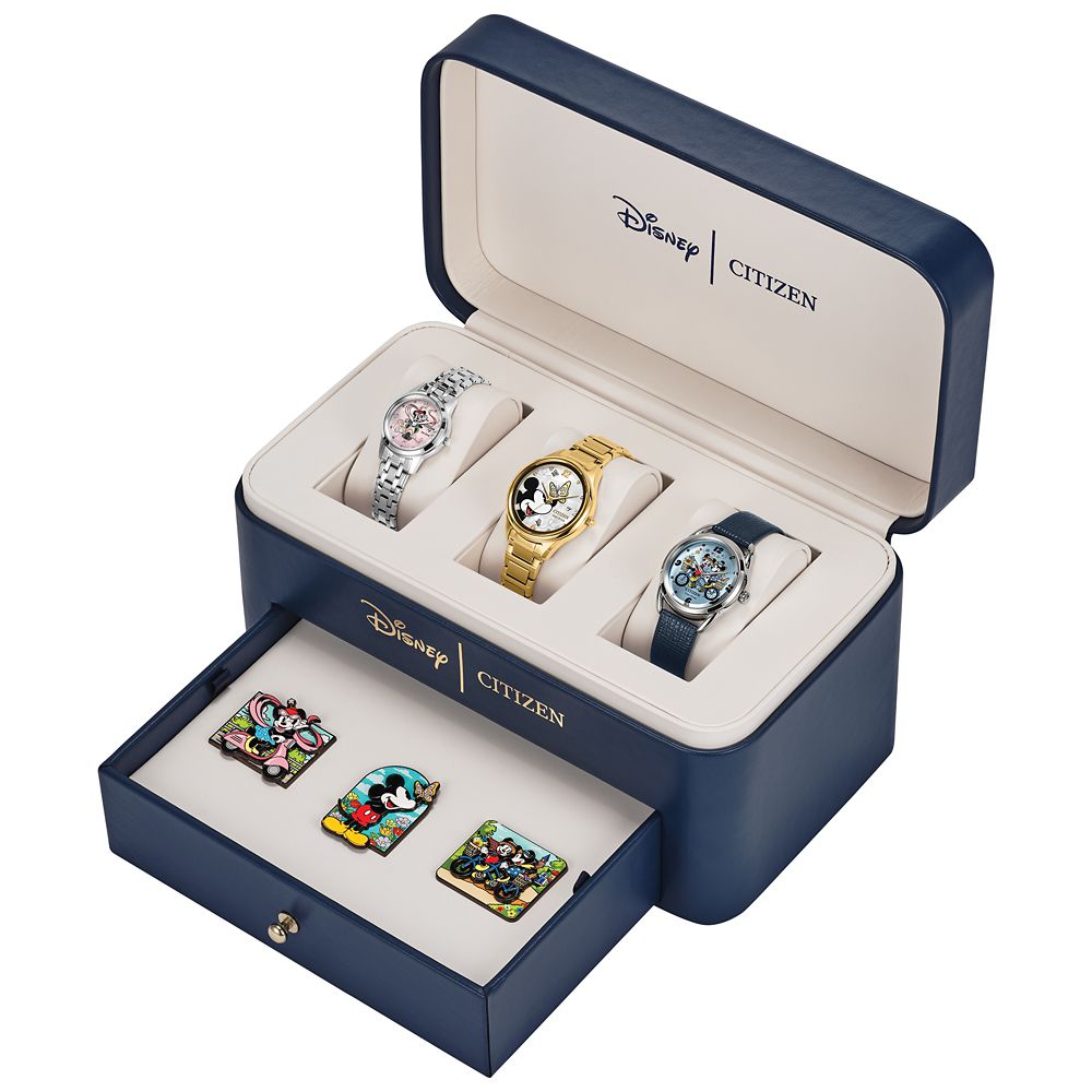 Mickey and Minnie Mouse Watch and Pin Set for Women by Citizen &ndash; Limited Edition