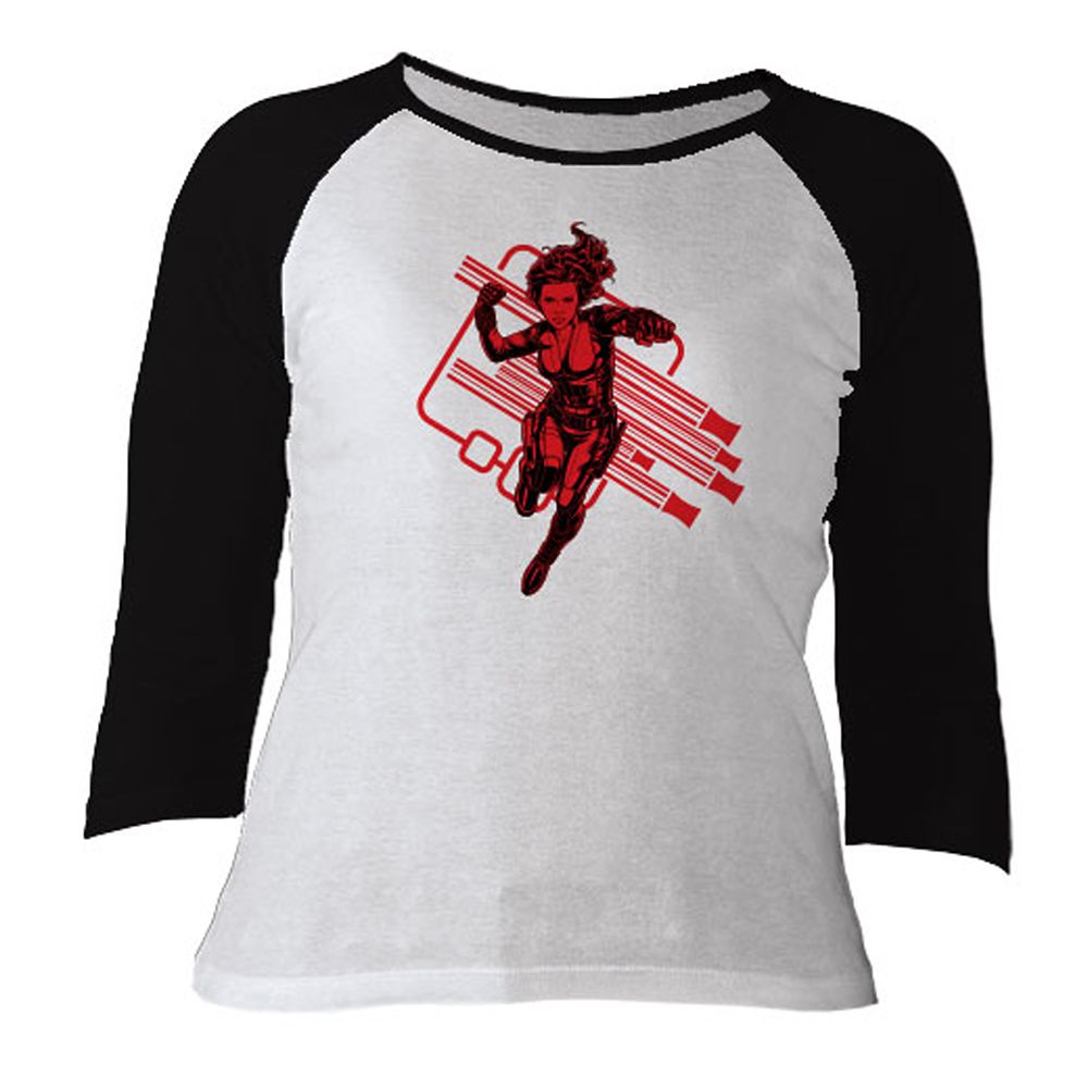 Black Widow Raglan Long Sleeve Tee for Women – Customizable