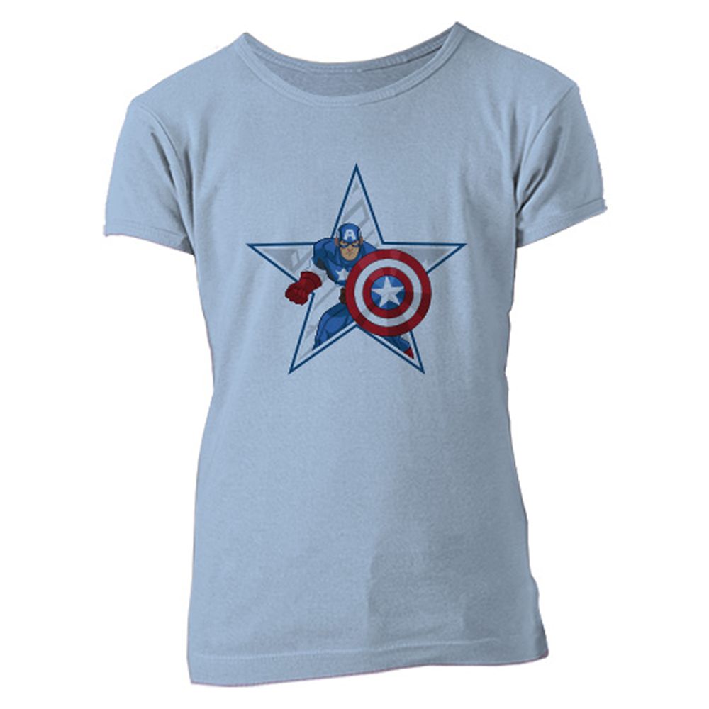 Captain America Star Tee for Girls Customizable Official shopDisney