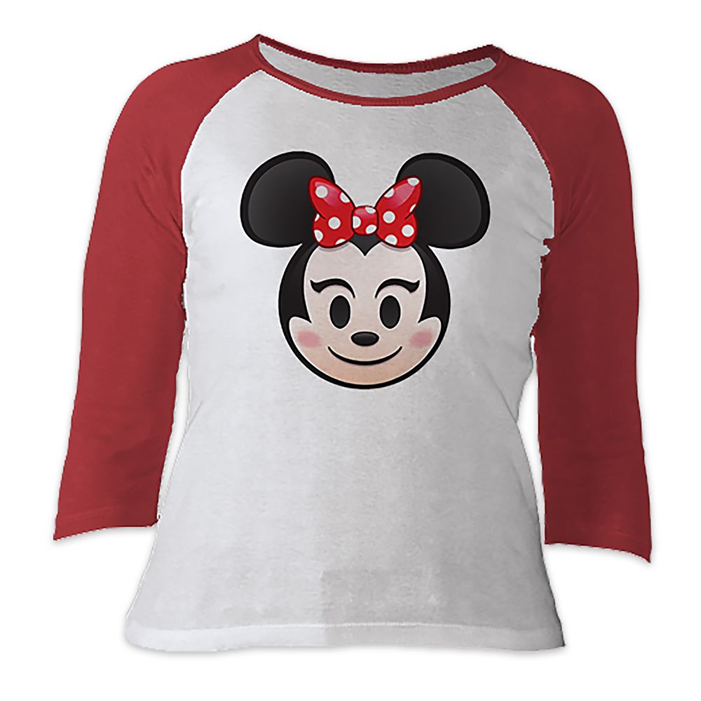 Minnie Mouse Emoji 3/4 Sleeve Raglan Tee for Women  Customizable Official shopDisney