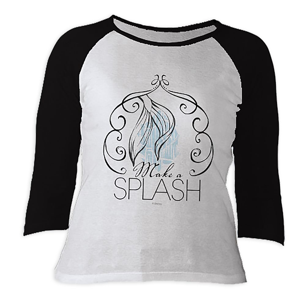 Ariel Make a Splash Raglan Sleeve Tee for Women   Customizable Official shopDisney