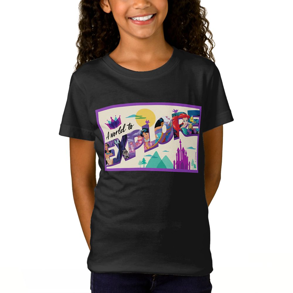 Disney Princess A World to Explore T-Shirt for Girls  Customizable