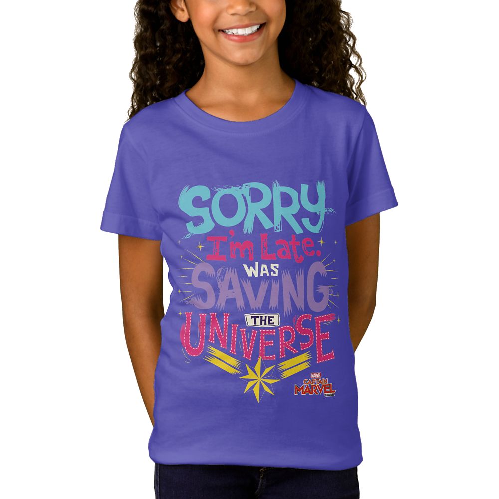 Marvel's Captain Marvel Saving the Universe Typography T-Shirt for Girls – Customizable