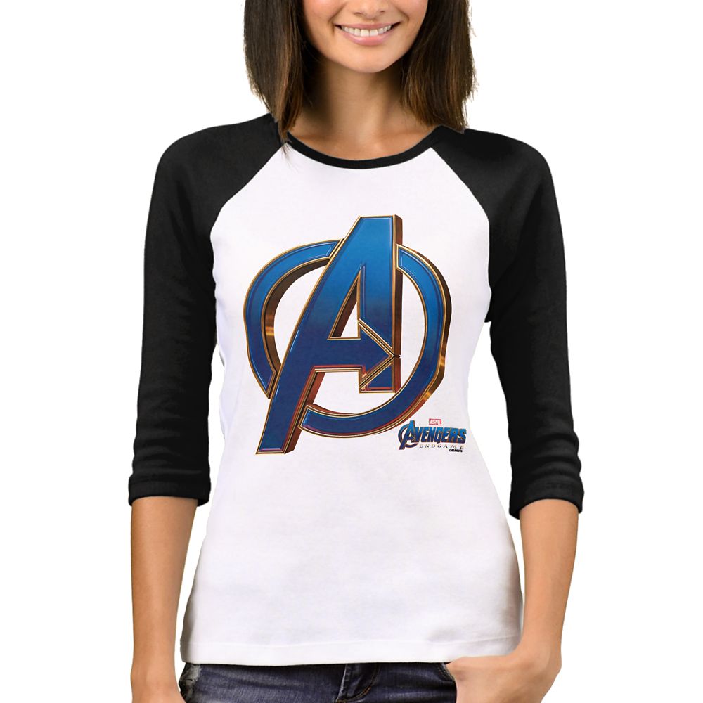 Marvels Avengers: Endgame  Avengers Blue & Gold Logo T-Shirt for Women  Customized Official shopDisney