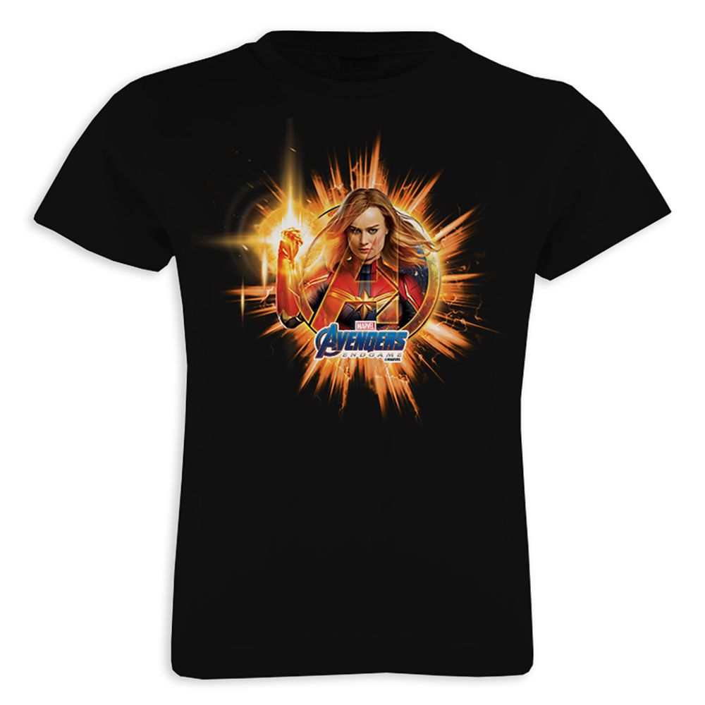 Marvels Avengers: Endgame  Captain Marvel Avengers Logo T-Shirt for Girls  Customized Official shopDisney