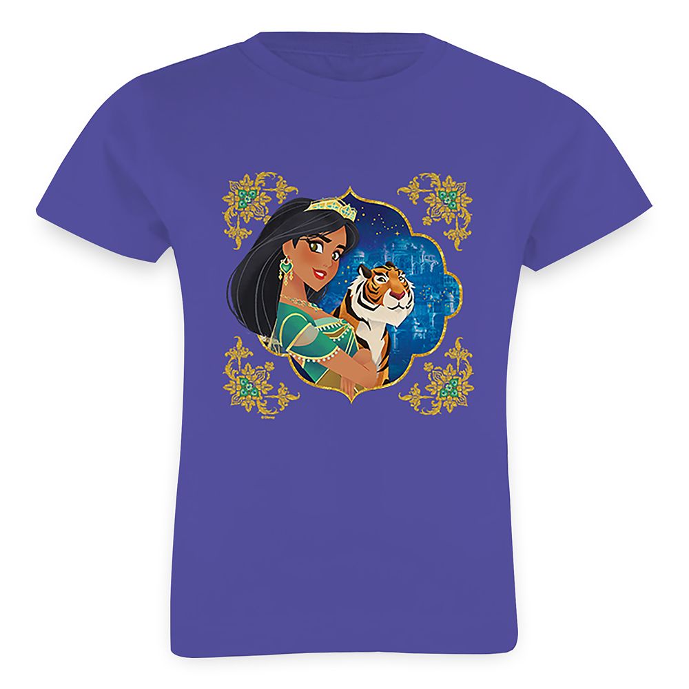 Jasmine and Raja Jewelled Graphic T-Shirt for Girls – Aladdin – Live Action Film – Customized