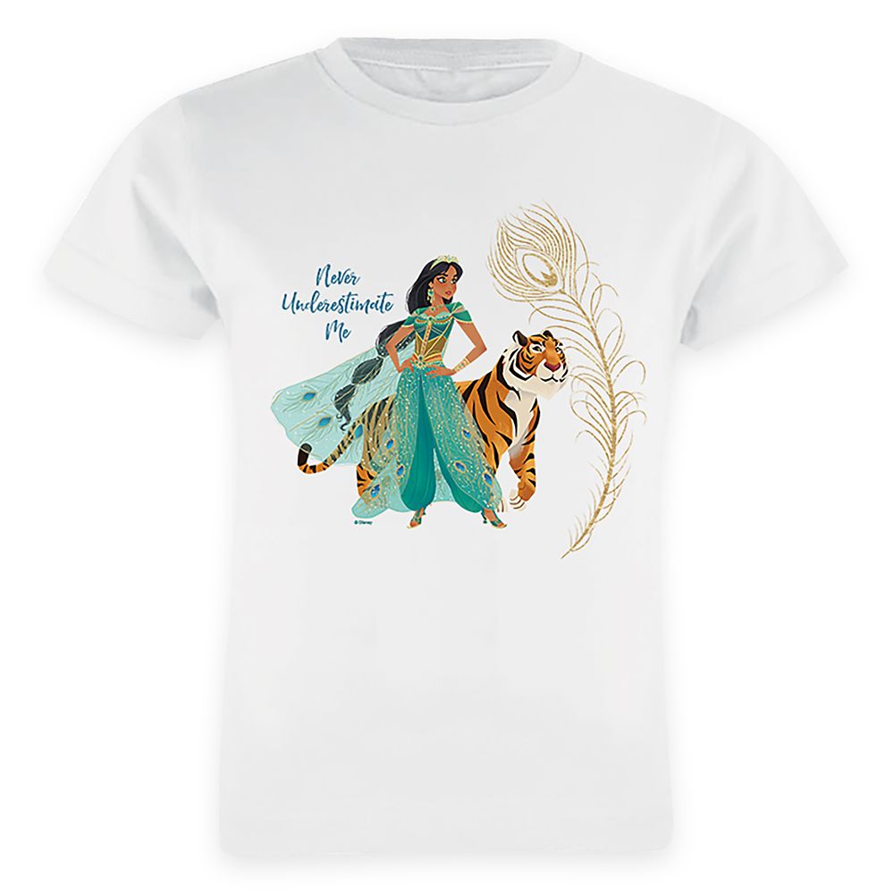 Jasmine and Raja ''Never Underestimate Me'' T-Shirt for Girls – Aladdin – Live Action Film – Customized