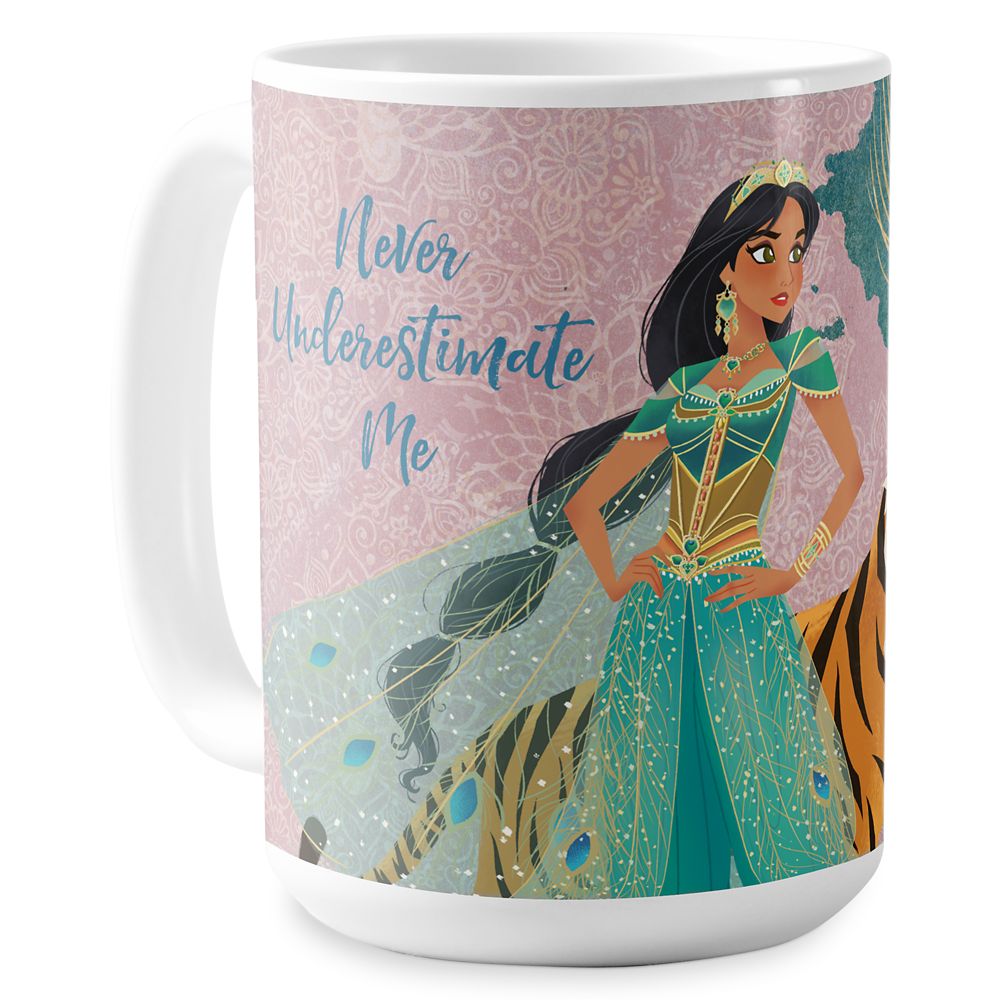Jasmine and Raja ''Never Underestimate Me'' Coffee Mug – Aladdin – Live Action Film – Customized
