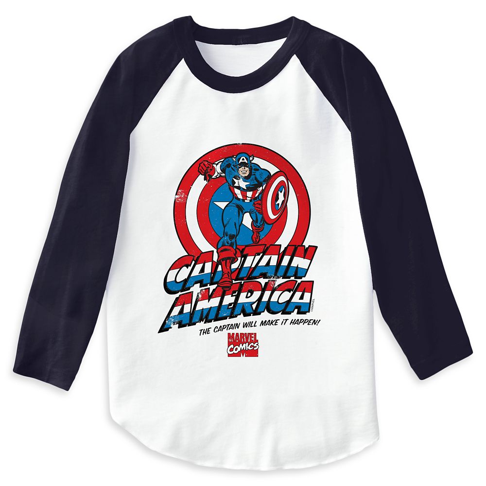 Captain America: The Captain Will Make It Happen Raglan T-Shirt for Men  Customizable Official shopDisney