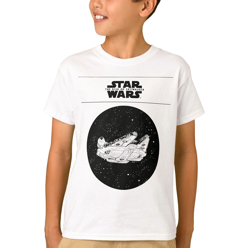 Millennium Falcon in Space T-Shirt for Boys  Star Wars: The Rise of Skywalker  Customizable Official shopDisney