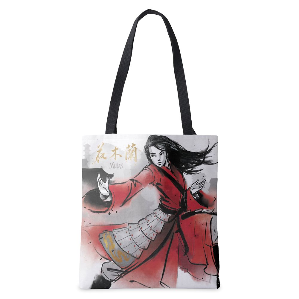 Mulan Defending Village Watercolor Tote Bag Live Action Film Customized Disney Store