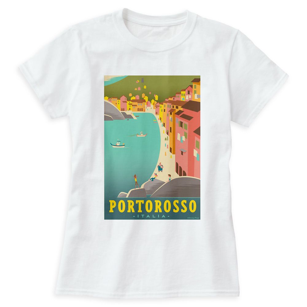 Luca: Portorosso Vintage Illustration T-Shirt for Women  Customized Official shopDisney
