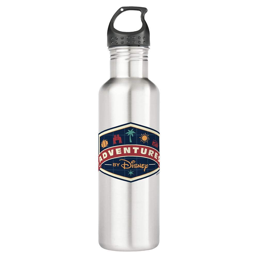 Adventures by Disney Badge Stainless Steel Water Bottle Customizable