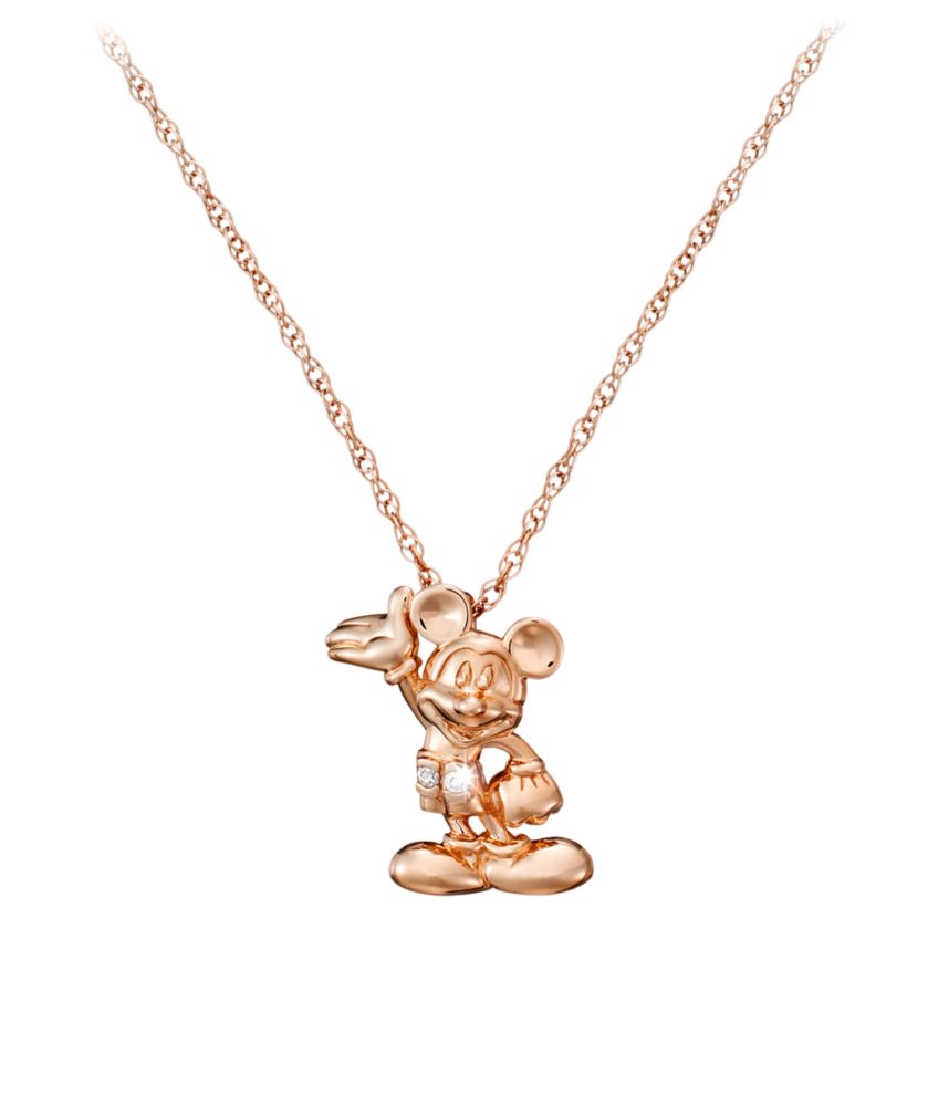 Mickey Mouse Figure Diamond Necklace &ndash; 18 Karat