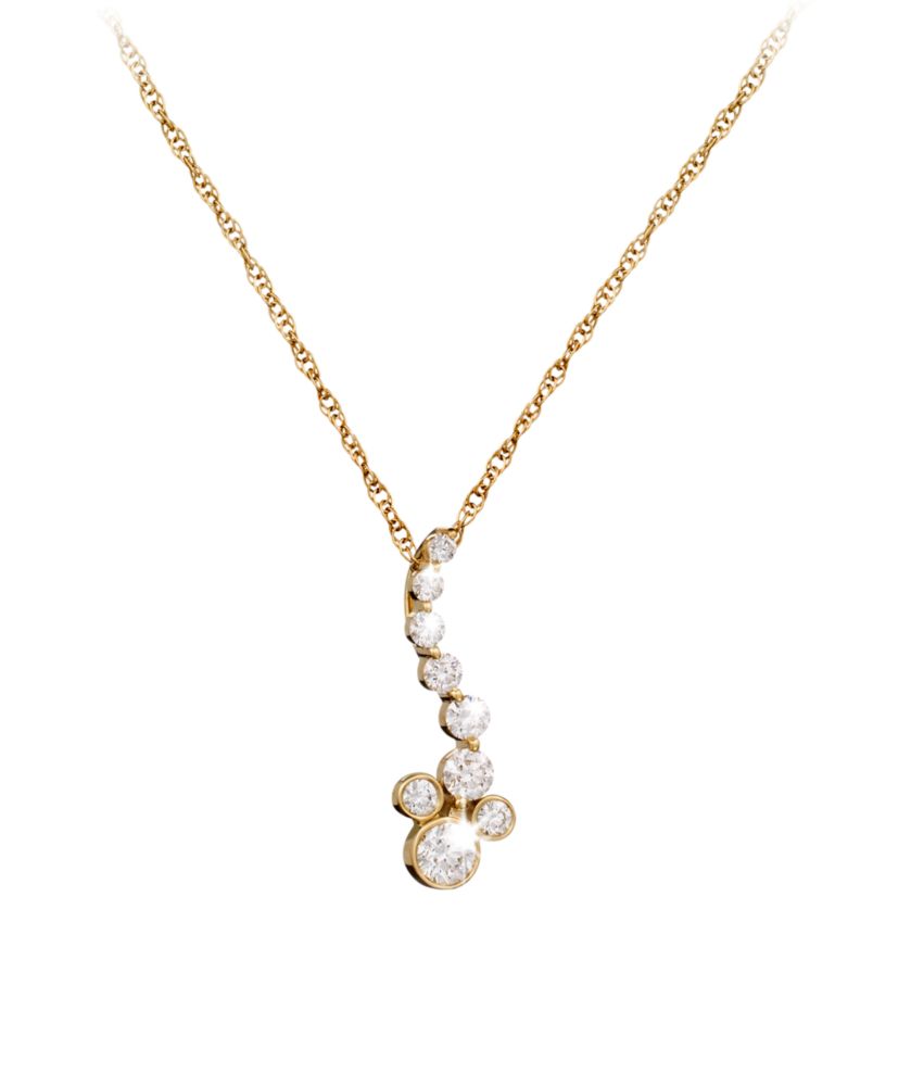 Diamond Pendant Mickey Mouse Necklace &ndash; 14K