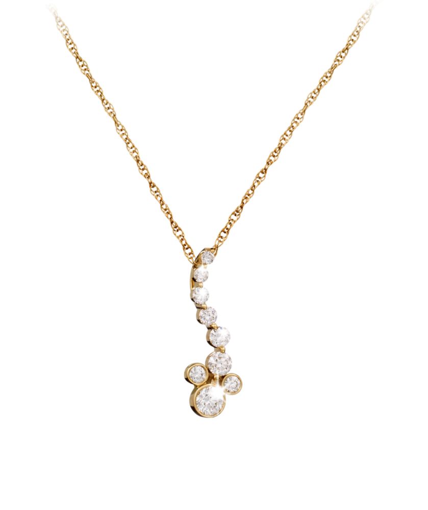 Diamond Pendant Mickey Mouse Necklace &ndash; 14K