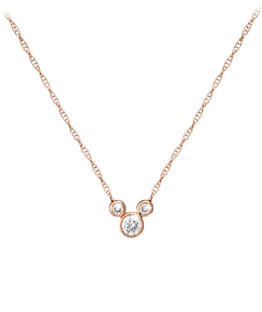 Diamond Icon Mickey Mouse Necklace &ndash; 14K &ndash; Small
