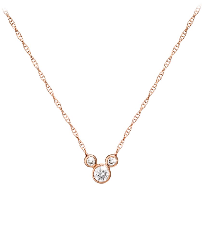 Diamond Icon Mickey Mouse Necklace &ndash; 14K &ndash; Small