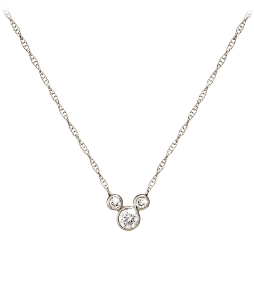 Diamond Icon Mickey Mouse Necklace &ndash; 14K &ndash; Small