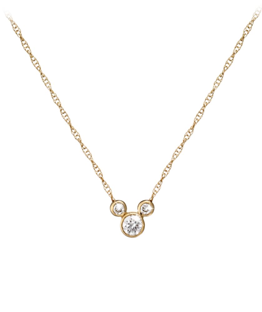 Diamond Icon Mickey Mouse Necklace &ndash; 14K &ndash; Small