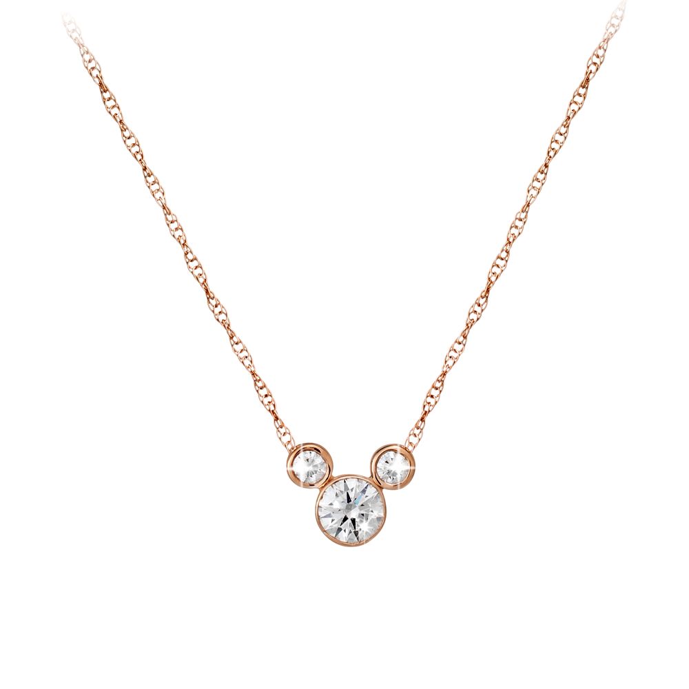 Diamond Mickey Mouse Necklace &ndash; Medium &ndash; 18K